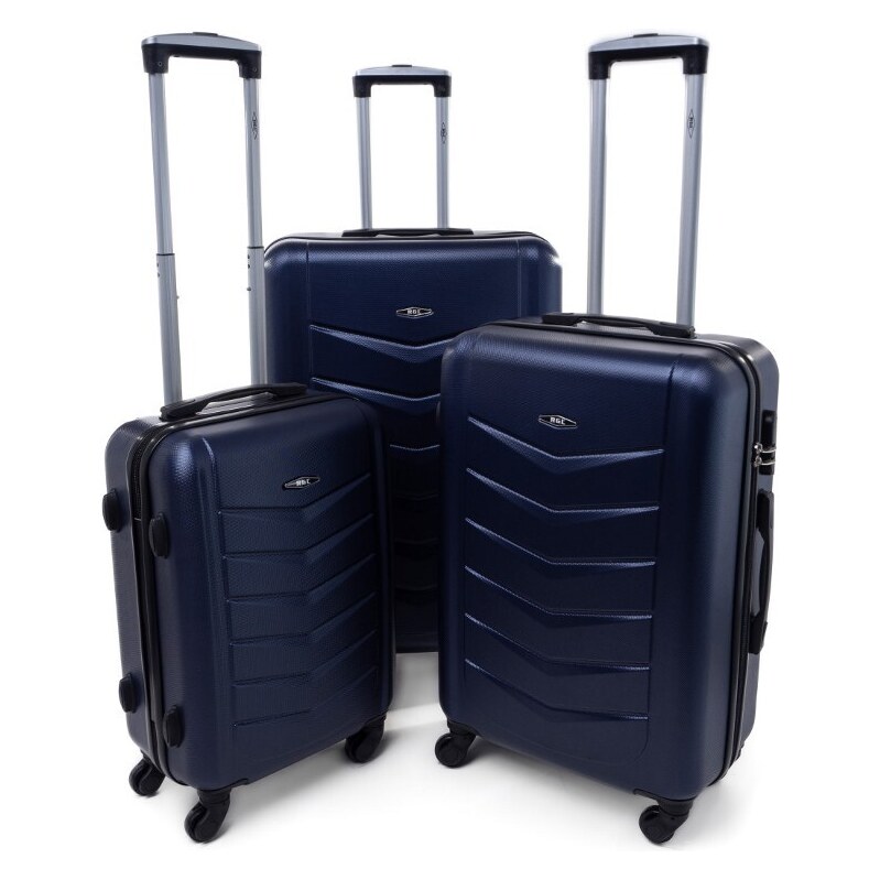 Rogal Modrá sada 3 odolných elegantných plastových kufrov Armor - veľ. 43736672