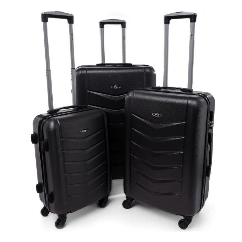 Rogal Čierna sada 3 odolných elegantných plastových kufrov Armor - veľ 43736669