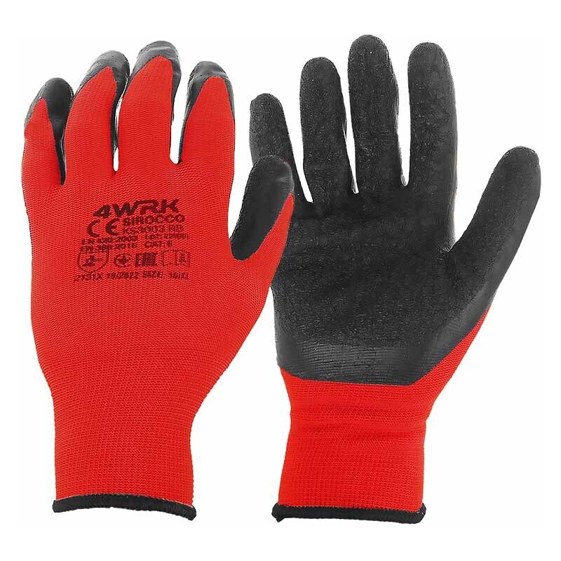 Pogumované pracovné rukavice červené Latex 43754180