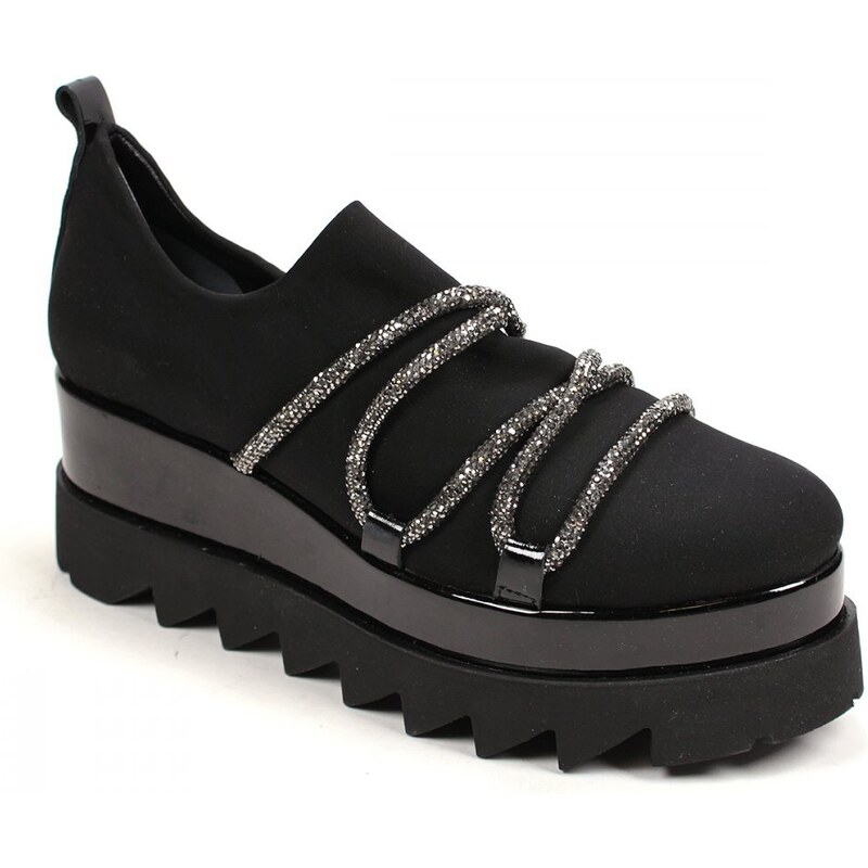 Secretshoes Štýlové slip-on AQ2370 ČIERNA STRECH 43755287
