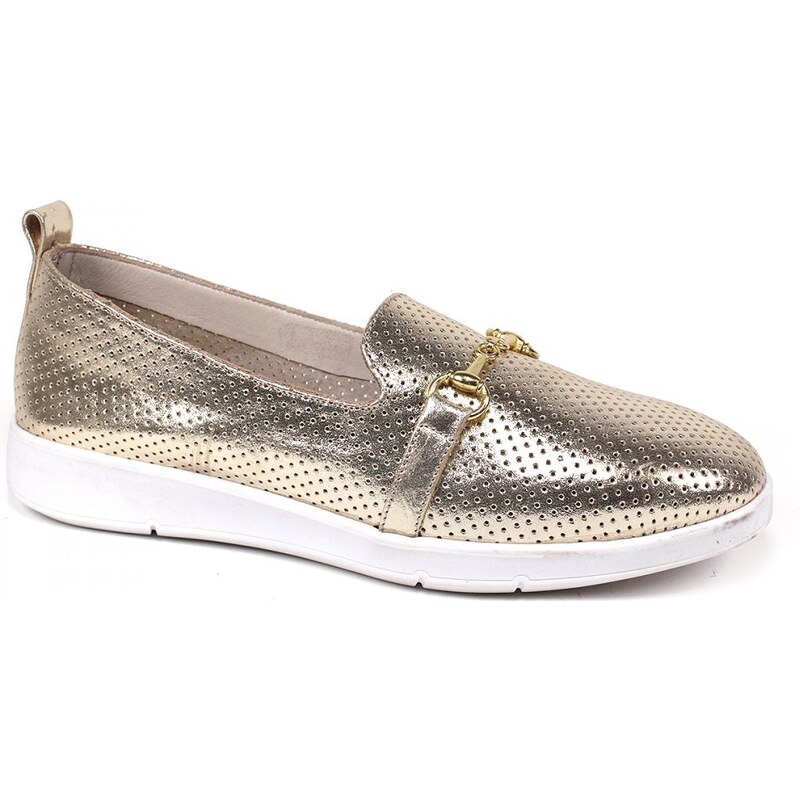 Secretshoes Elegantné slip on poltopánky AL22228 ZLATÁ 43755532