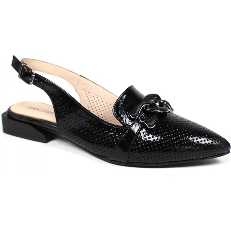 Secretshoes Štýlové holopätky RC721-2045-3781 ČIERNA LAK 43755551