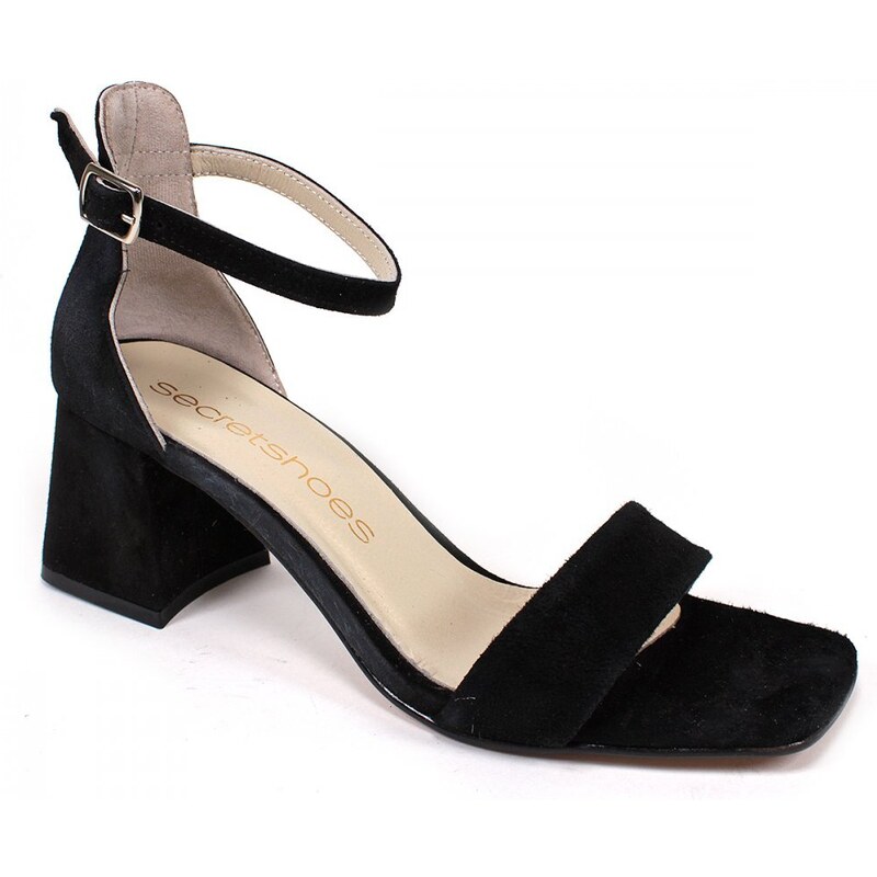 Secretshoes Dámske sandále AQ910-80 ČIERNA SEMIŠ 43755695