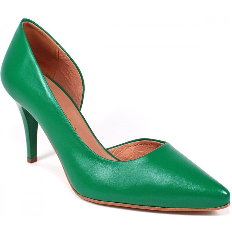 Secretshoes Elegantné lodičky KA1083 K136 ZELENÁ 43755798