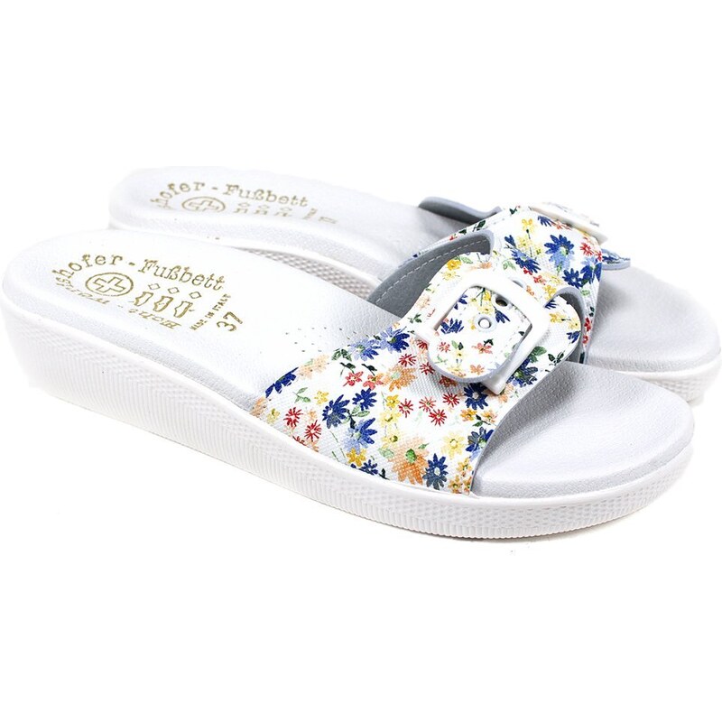 GLS Zdravotné šľapky FLOWER/WHITE 43755928