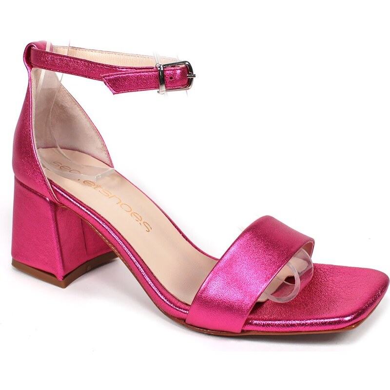 Secretshoes Dámske sandále AQ910 FUXIA METAL 43756014