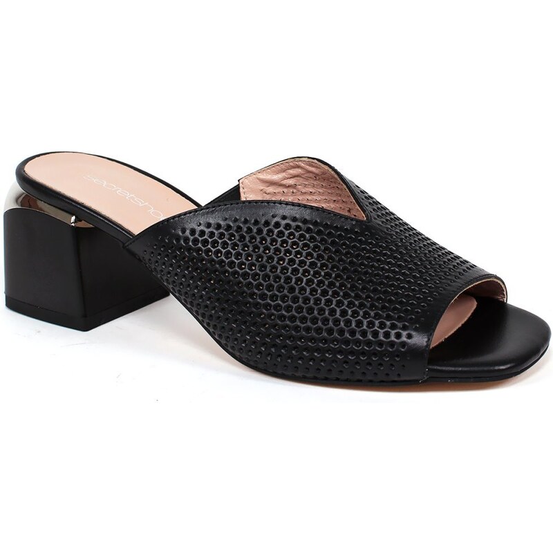 Secretshoes Dámske šľapky AQ552 ČIERNA 43756052