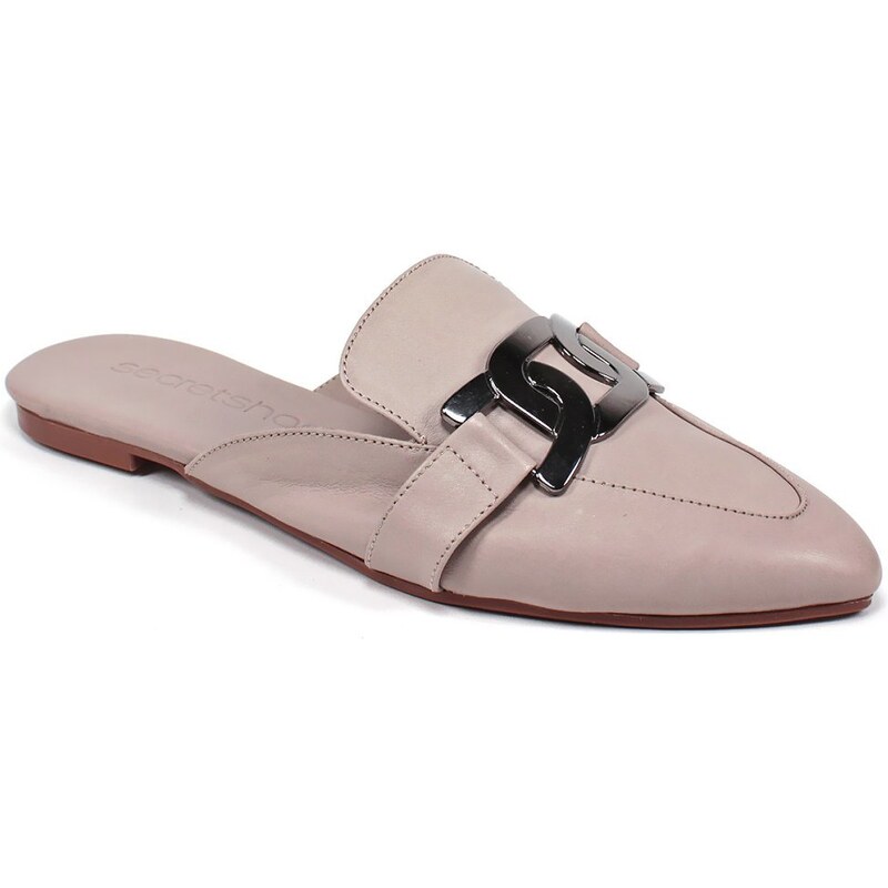 Secretshoes Elegantné kožené šľapky s uzatvorenou špičkou 43756290