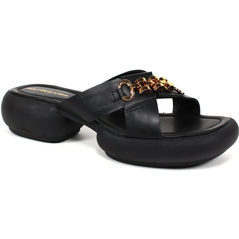 Secretshoes Kožené šľapky na hrubej podrážke 43756311