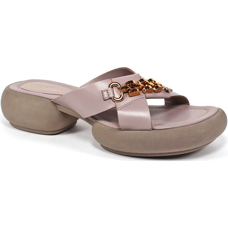 Secretshoes Kožené šľapky na hrubej podrážke 43756312