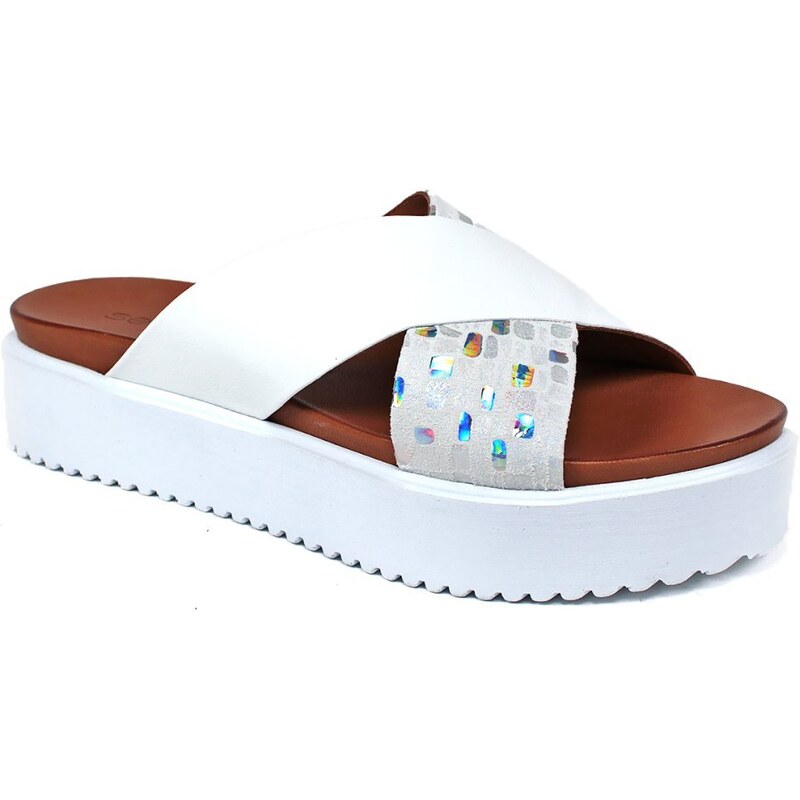 Secretshoes Kožené šľapky na hrubej podrážke 43756337