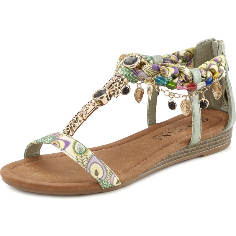 LASCANA Remienkové sandále pastelovo zelená / zmiešané farby 54232043