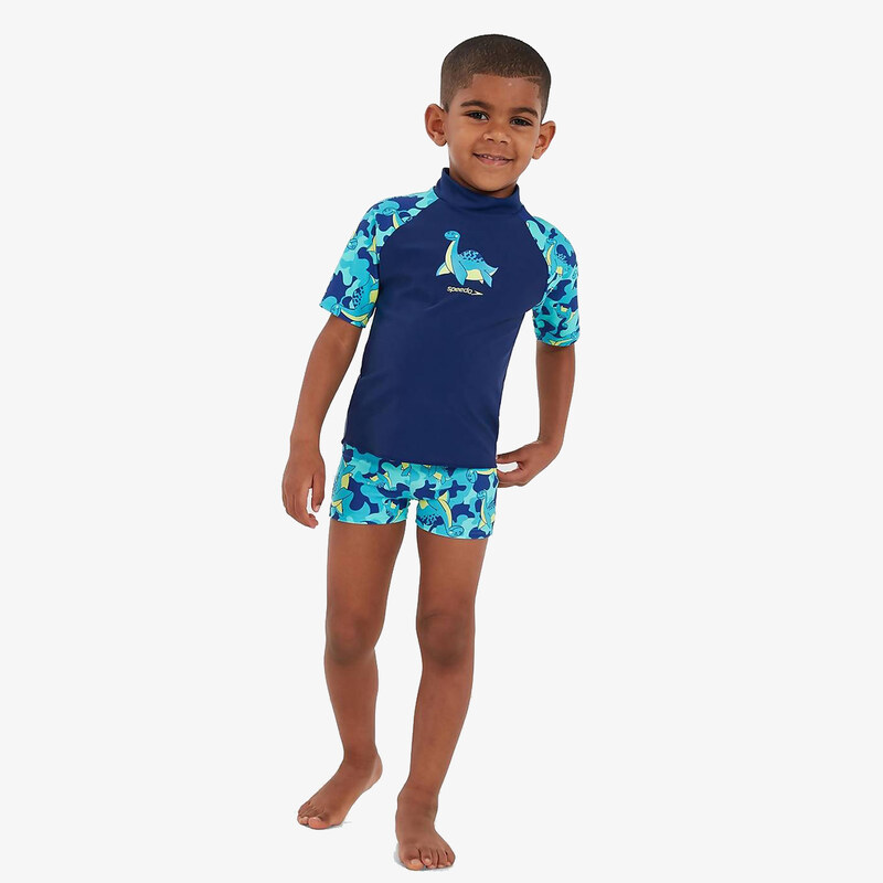 Speedo Short Sleeve Printed Rash Top Set 4YRS 67731910