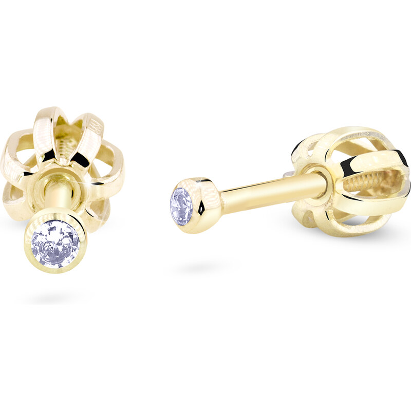 Cutie Diamonds Minimalistické kôstkové náušnice zo žltého zlata s 66589373