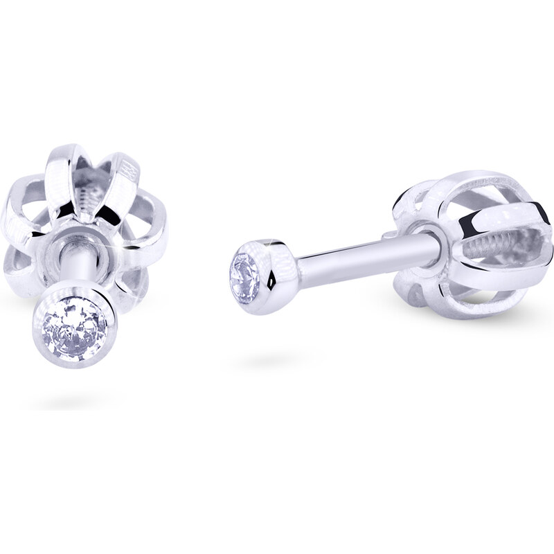 Cutie Diamonds Minimalistické kôstkové náušnice z bieleho zlata s 66578472