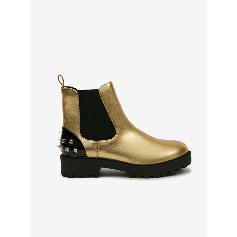 Dámske členkové topánky v zlatej farbe Desigual Biker Gold 50506285