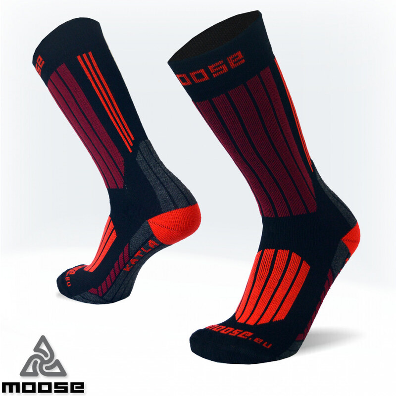 KATLA merino bežecké ponožky Moose Červená XS 1 pár 43783777