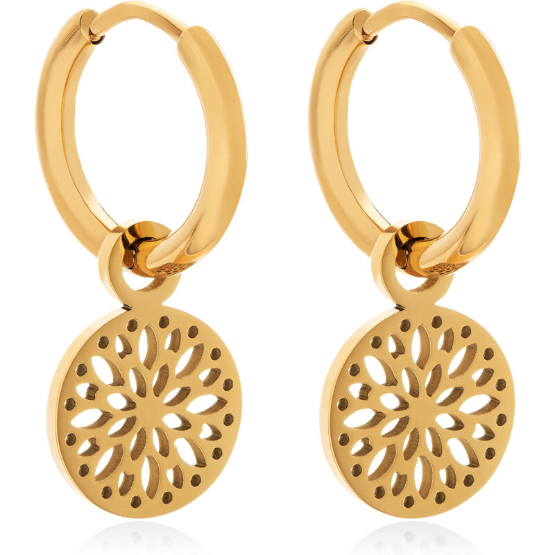 Troli Decentné pozlátené náušnice kruhy 2v1 VABRAE019G 66579233