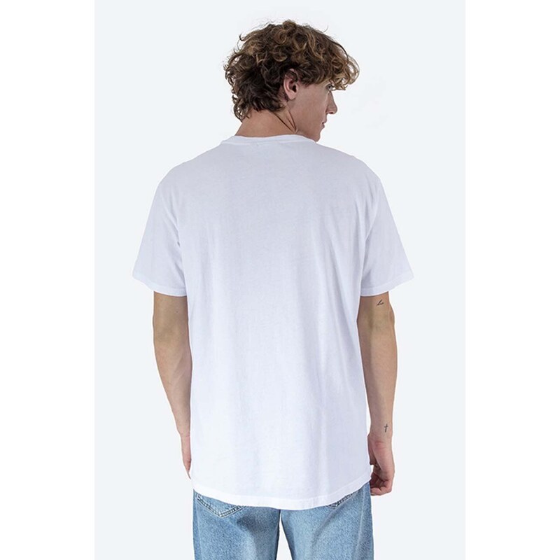 Bavlnené tričko Napapijri NA4FRC.02S-02S, biela farba, vzorované