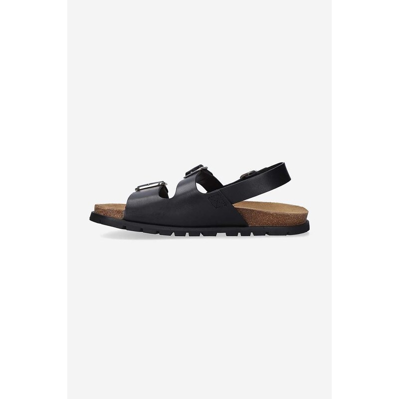 Kožené sandále A.P.C. Sandales Aly pánske, čierna farba PXAWV-H51075 BLACK
