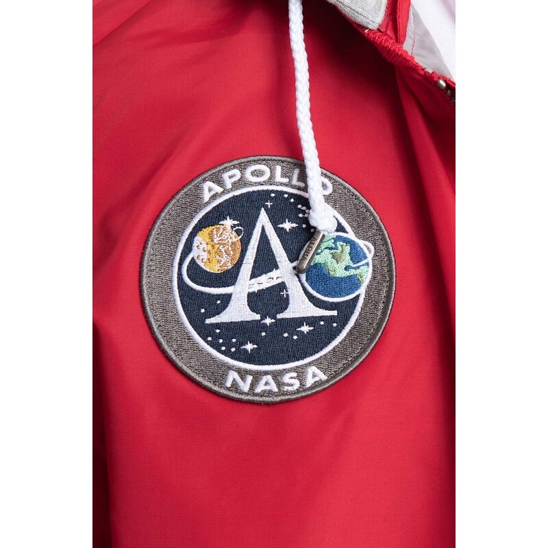 Bunda Alpha Industries Alpha Industries MA-1 Zip Hood Apollo 136106 665 pánsky, červená farba, prechodná