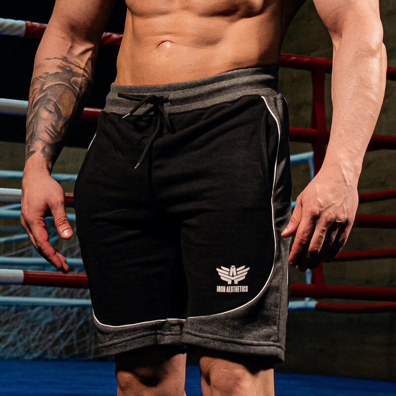 Pánske kraťasy Iron Aesthetics Piping, čierne 43745987