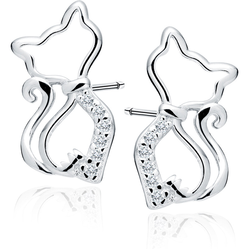 Olivie Stříbrné náušnice KOČKA 9431 64818313