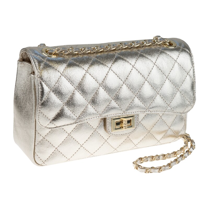 Zlatá kožená talianska crossbody kabelka Eliana Oro NovaKabelka.sk 43795686