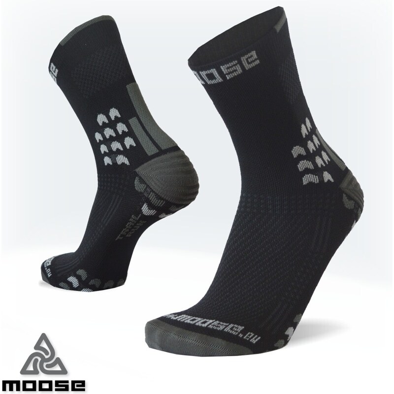 TRAIL NEW kompresné bežecké ponožky Moose Čierna XS 1 pár 47518097