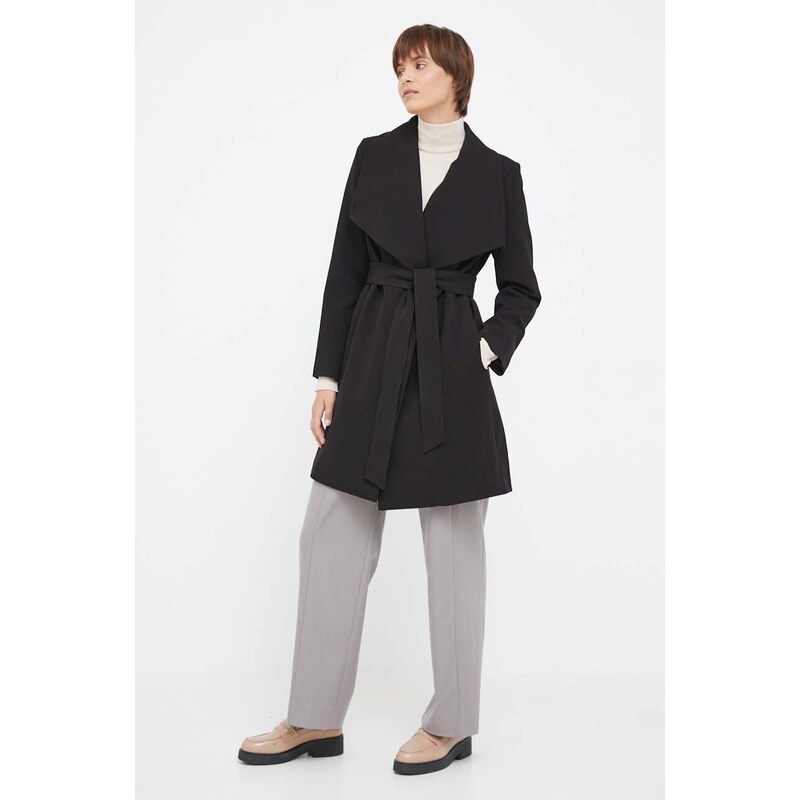 Kabát Lauren Ralph Lauren dámsky, čierna farba, prechodný