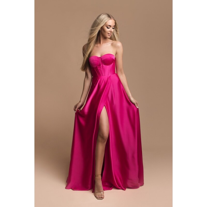 miadresses.sk Cyklámenové spoločenské šaty s korzetom 43820409