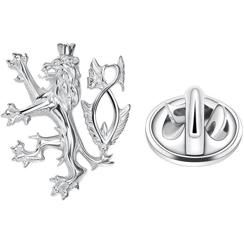 Olivie Strieborná brošňa ČESKÝ LEV 7491 43967237