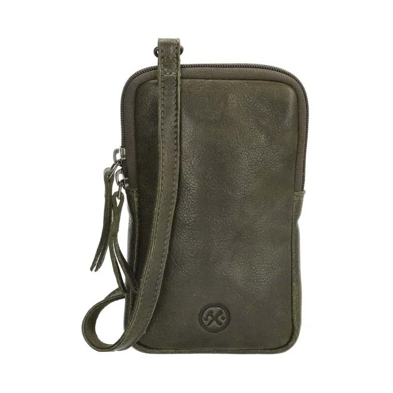 Hide & Stitches Zelená kožená kabelka na mobil „Skylar“ 42065304