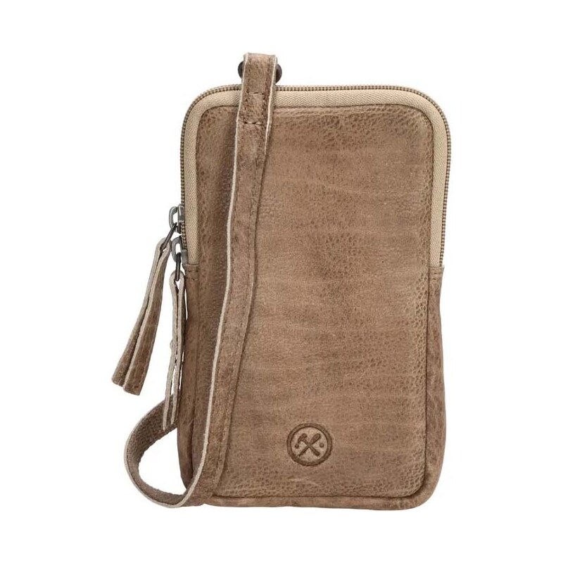 Hide & Stitches Béžová kožená kabelka na mobil „Skylar“ 42065305