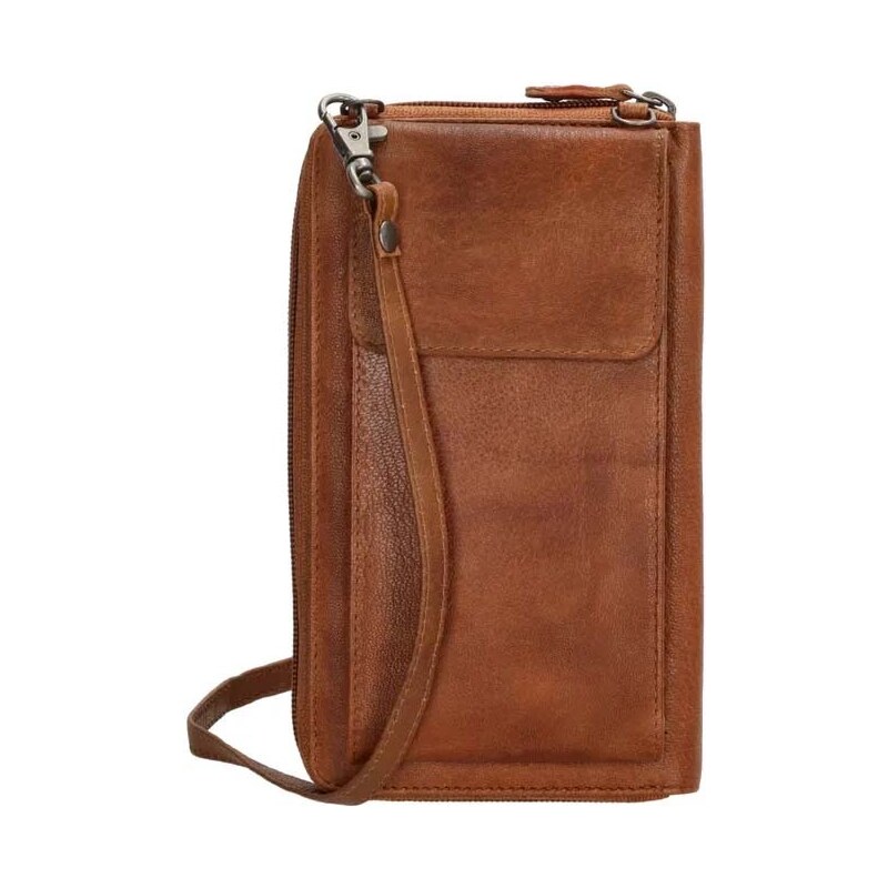 Beagles Hnedá kožená kabelka na mobil + peňaženka 2v1 „Dayana“ 42163710