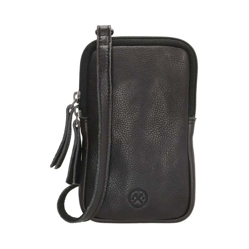 Hide & Stitches Čierna kožená kabelka na mobil „Skylar“ 42065297