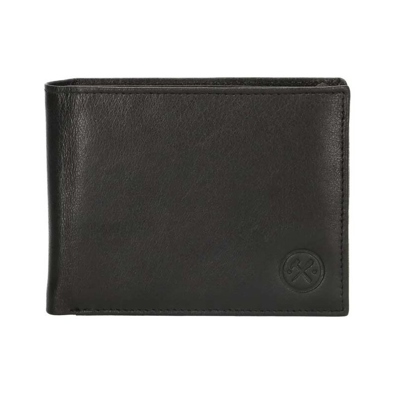 Hide & Stitches Čierna pánska kožená peňaženka Static 42713836