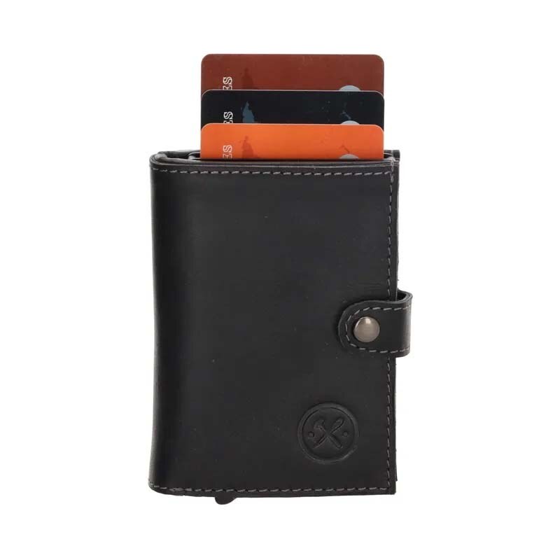 Double-D Čierna kožená peňaženka s RFID ochranou Protect 41481986