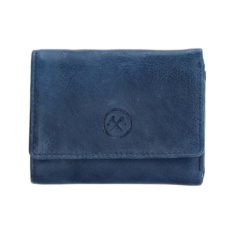 Hide & Stitches Modrá malá kožená peňaženka "Comet"