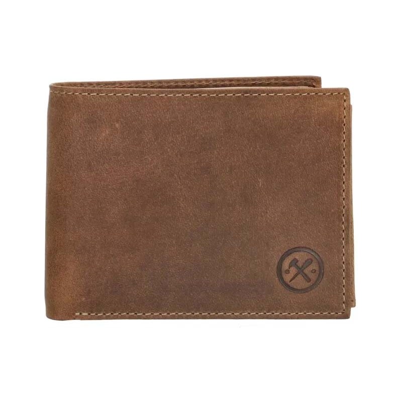 E-shop Hide & Stitches Hnedá kožená peňaženka pre pánov Hammer