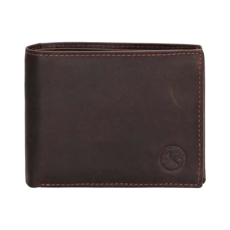 Hide & Stitches Tmavohnedá pánska kožená peňaženka Omaha 41482025