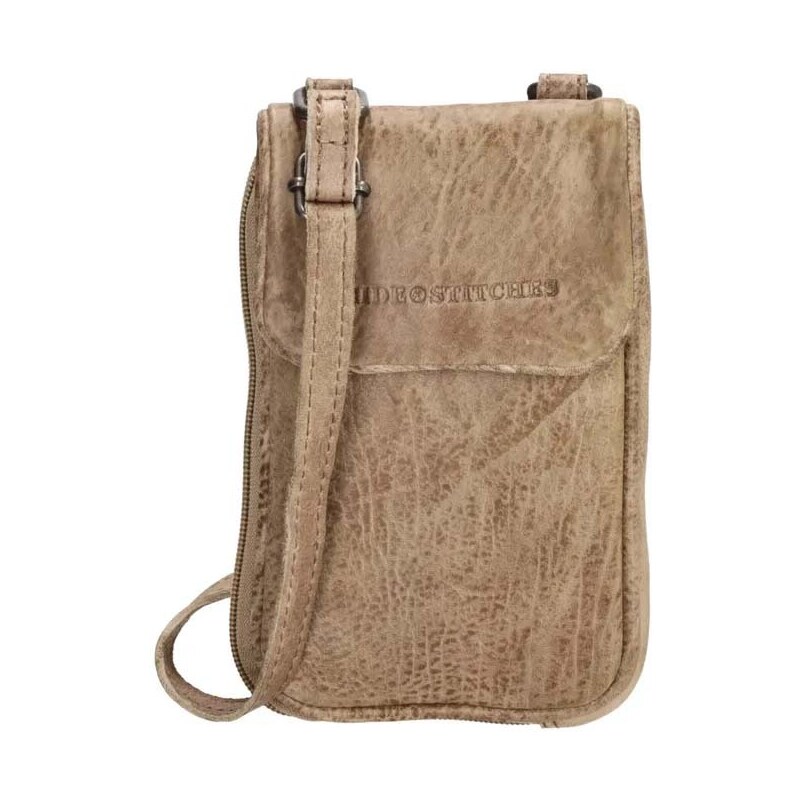 Hide & Stitches Béžová kožená kabelka na mobil „Georgia“ 42163703