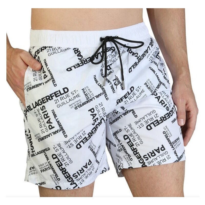 KARL LAGERFELD Pánske plavky | biela KL21MBM14_WHITE 33883824