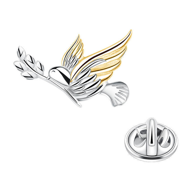 Olivie Strieborná brošňa HOLUBICE MÍRU 7496 43967242