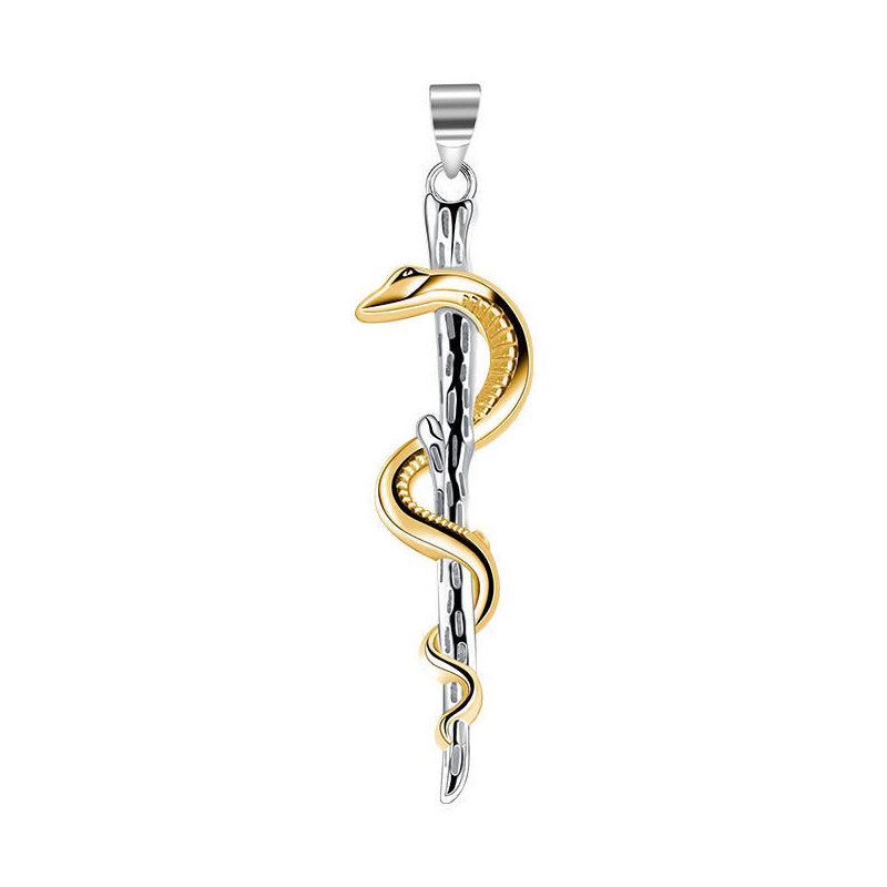 Olivie Strieborný prívesok AESKULAPOVA PALICA 7497 43967243