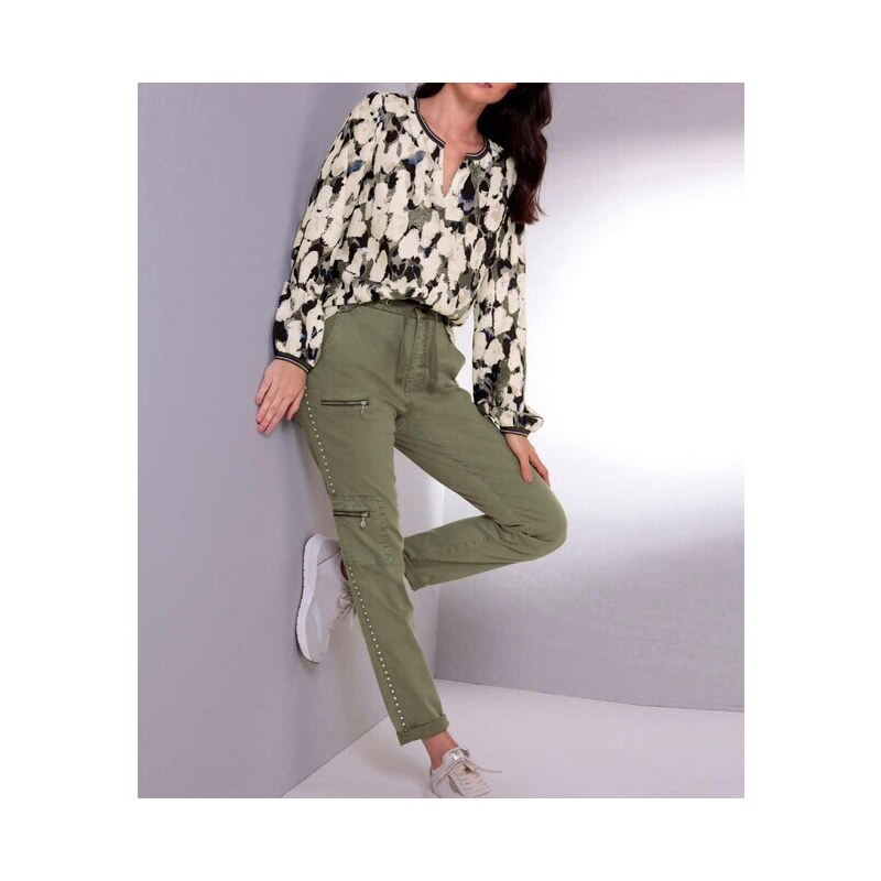E-shop Cargo nohavice s nitmi Création L Premium, khaki