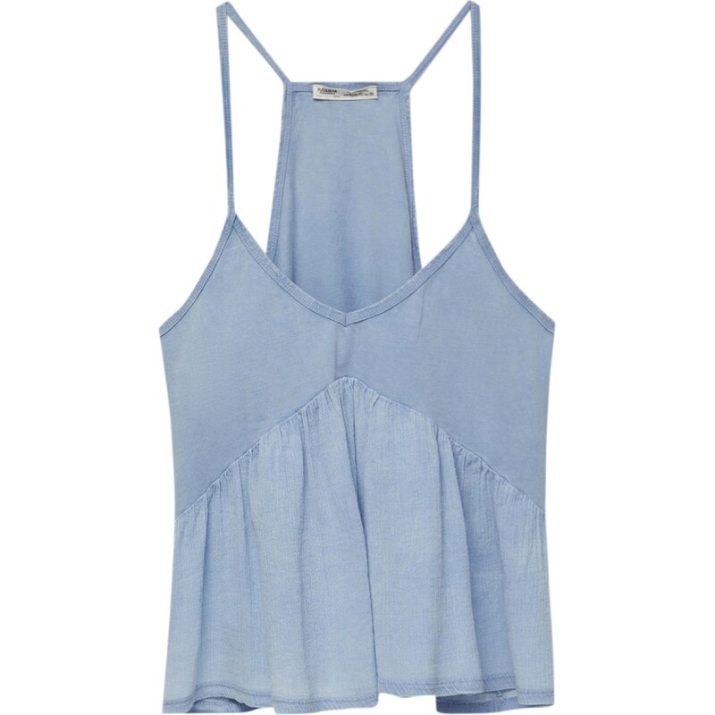 Pull&Bear Top modrá denim 54252360
