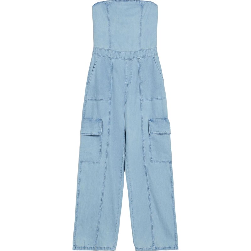 Bershka Overal svetlomodrá 54252371