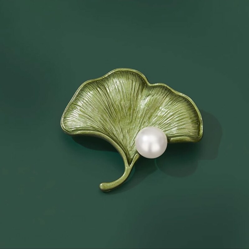 Éternelle Unikátní perlová brož Ginkgo biloba