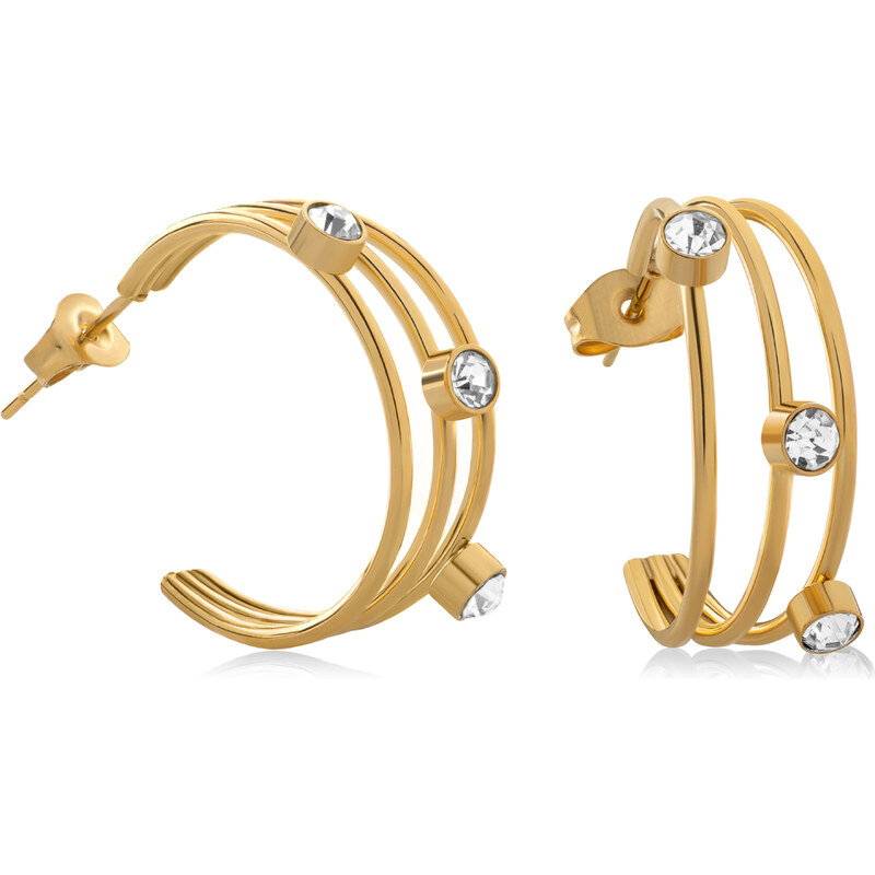 Troli Moderné pozlátené náušnice so zirkónmi VAAJDE2022985G 66991443